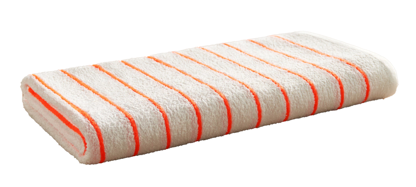 Prospect's Horizontal Stripe Pool Towel in Neon Orange