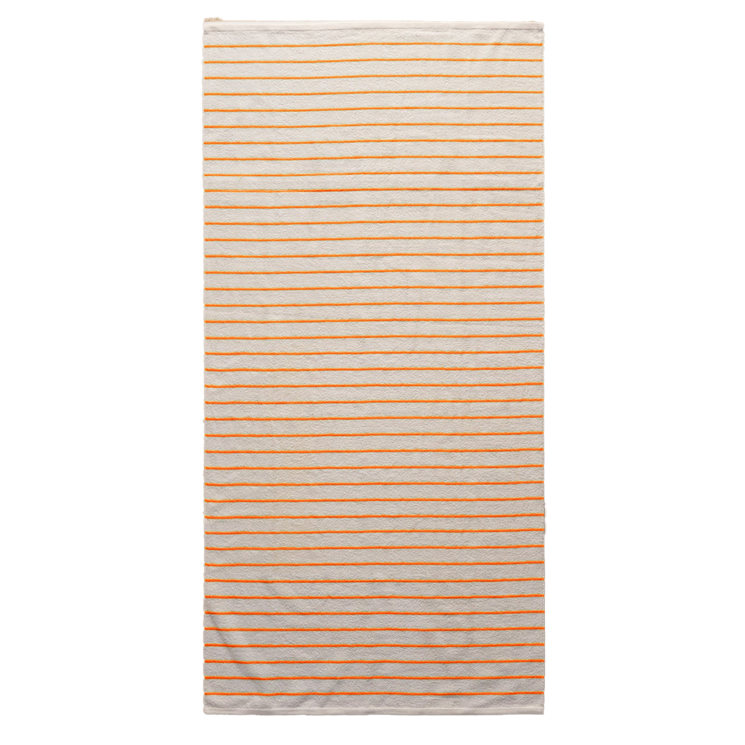 Prospect's Horizontal Stripe Pool Towel in Neon Orange